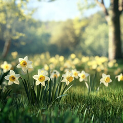 Fototapeta premium Tranquil Orchid Flowers with Gentle Hues,Cheerful Tulip Flowers in Natural Light,Vibrant Red Roses in a Sunny Garden