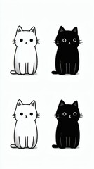 Cute black and white kittens in playful upright pose for wallpaper Image 4K UHD
