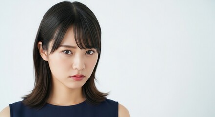 Fototapeta premium 秘めたる感情、内なる怒りを表現する20代日本人女性のポートレート