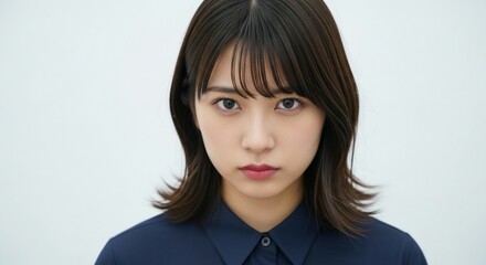 秘めたる感情、内なる怒りを表現する20代日本人女性のポートレート
