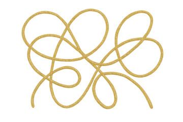 Naklejka premium Golden string forming abstract shapes, ideal for luxury, festive, or artistic projects on transparent background