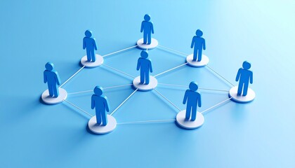 Generated imageCommunity structure diagram with smoothly connected people silhouette 3D icons
