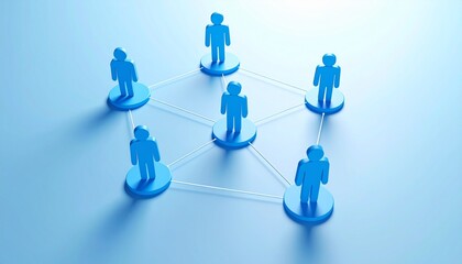 Generated imageCommunity structure diagram with smoothly connected people silhouette 3D icons
