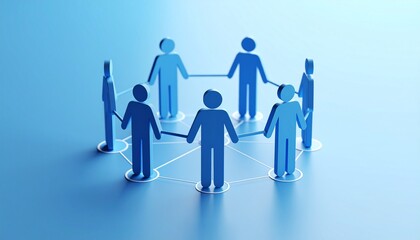 Generated imageCommunity structure diagram with smoothly connected people silhouette 3D icons
