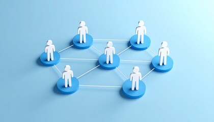 Generated imageCommunity structure diagram with smoothly connected people silhouette 3D icons
