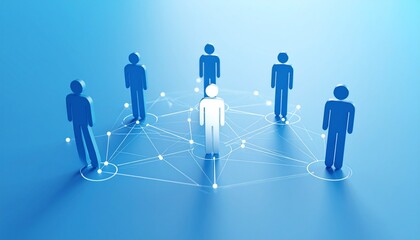 Generated imageCommunity structure diagram with smoothly connected people silhouette 3D icons
