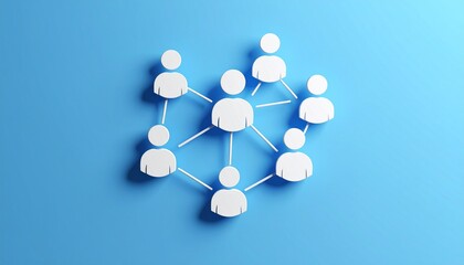 Obraz premium Generated imageCommunity structure diagram with smoothly connected people silhouette 3D icons 