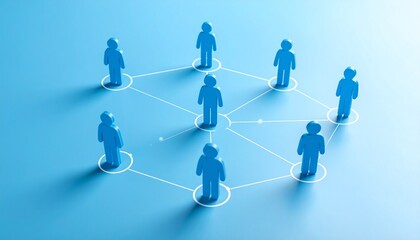 Generated imageCommunity structure diagram with smoothly connected people silhouette 3D icons