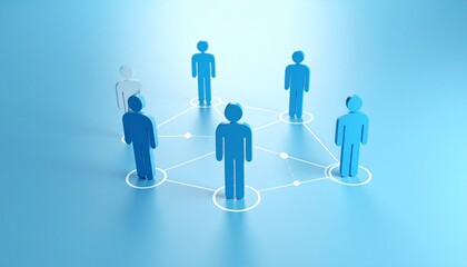 Generated imageCommunity structure diagram with smoothly connected people silhouette 3D icons
