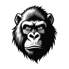 Obraz premium Wild Ape Head Vector with Fierce Look