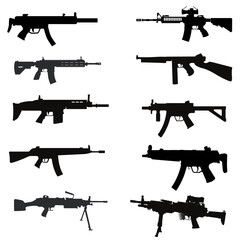 set of guns vector