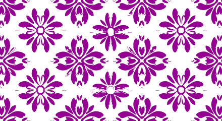 Seamless Floral Pattern in Purple - Modern Vector Background