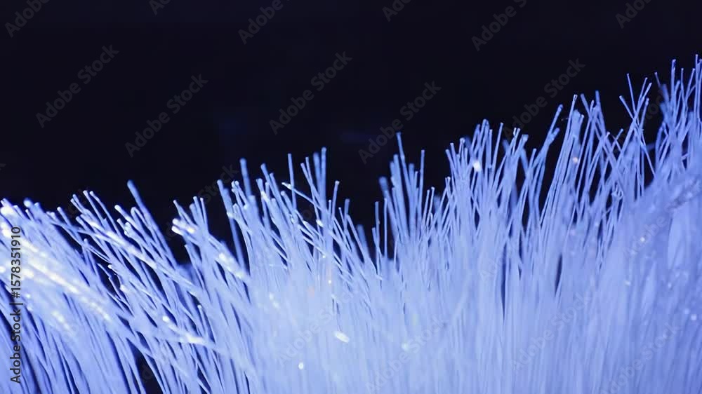 Canvas Prints fiber optic cables creating a glowing abstract pattern on dark background