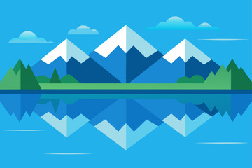 Lake and Mountains with Reflection Symmetry