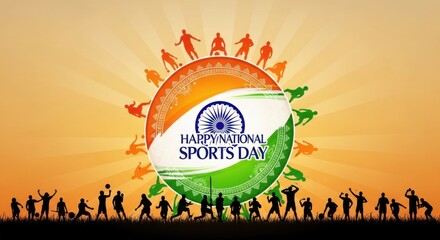 Celebrate National Sports Day with athletes and national flag