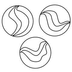 Cute cartoon hand drawn vector playing marbles outline.