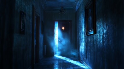 Obraz premium Mysterious hallway with light beam