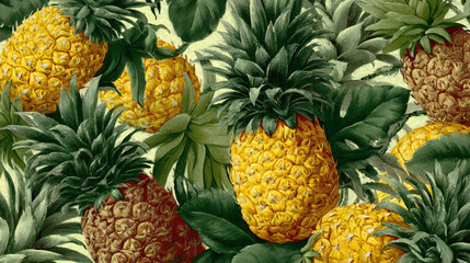 Background design featuring a spread of Hawaiian pineapples