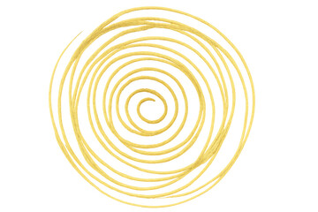 Fototapeta premium Golden spiral forming concentric circles, creating an elegant and abstract design on a transparent background
