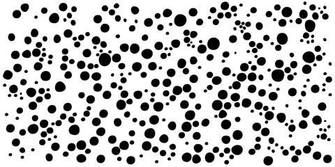 いびつな丸い水玉模様の抽象背景イラスト【　白黒・モダンアート風　】