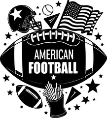 Fototapeta premium American football amerball, sports, USA, vector bundle