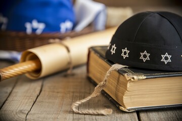 Kippah, Torah Scroll, and Jewish Traditions: A Visual Exploration Yom Kippur