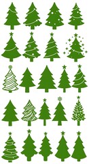 Obraz premium Green Christmas Tree Variations