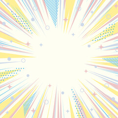 カラフルでポップな集中線注目背景