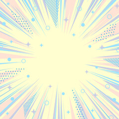 カラフルでポップな集中線注目背景