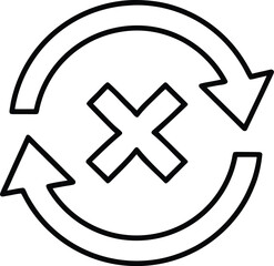 exchange icon vector line art on transparent background