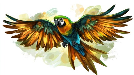 Fototapeta premium Colorful parrot in flight (3)