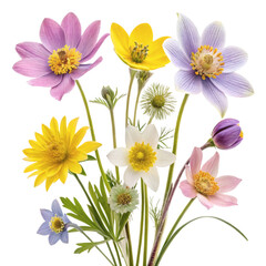 Colorful Spring Flowers Bouquet, Close-up