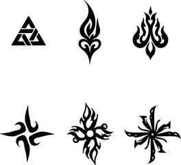 Fototapeta premium tribal, flame, tattoo, design, abstract, art, graphic vector bundle
