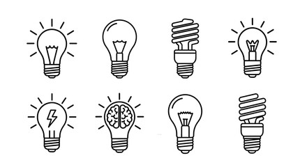Lightbulbs represent ideas and inspiration. Incandescent bulb, innovation, invention, creativity, energy.