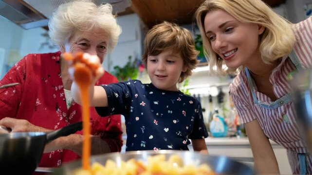 Family Recipe: Three generations come together, the grandmother, mother, and son create precious memories together by cooking. Embracing the power of a family legacy.