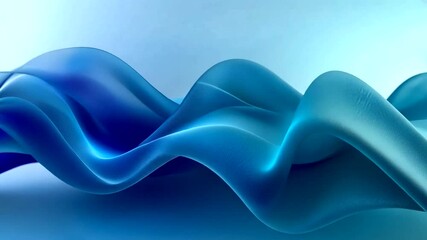 Dynamic blue waves flowing gracefully, abstract motion graphics for futuristic designs - Powered by Adobe