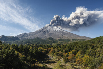Fototapeta premium explore majesty of worlds top mountains featuring iconic volcanoes and their profound influence on environment
