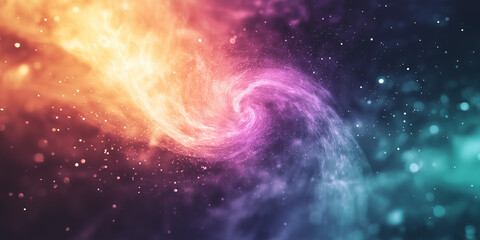 Naklejka premium Colorful nebula spiral swirling in deep space with sparkling stars