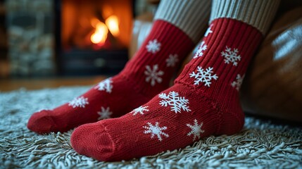 Cozy Winter Scene with Themed Scenery and Painting Illustration Art for Peaceful Seasonal and Holiday Design

