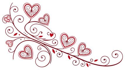 Download heart vine vector art illustration for valentine's day and wedding design free graphic image