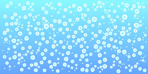 水色のソーダ水に浮かぶ気泡の抽象背景イラスト