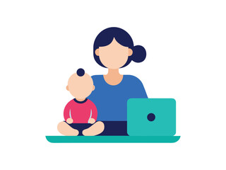 business man working on laptop on white background 