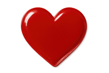 Obraz premium Glossy red heart representing romantic feelings, symbolizing deep affection against transparent background, ideal for love-themed graphic design projects and valentine's day messaging