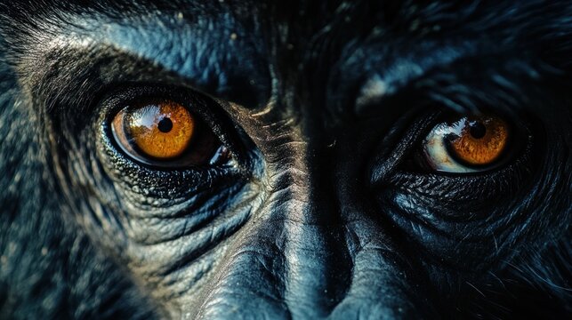 Close-up primate eyes