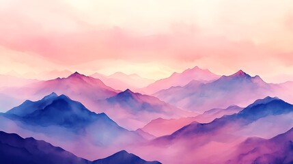 Obraz premium Misty mountainscape watercolor style
