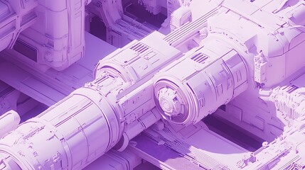 Purple futuristic machinery design