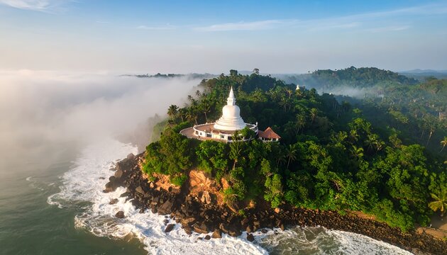 Paravi Duwa Temple Sri Lanka Aerial View.