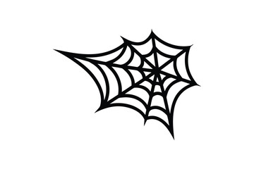 Silhouette vector art illustration of a spider web in corner shape.eps