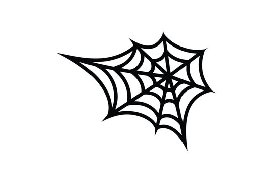 Silhouette vector art illustration of a spider web in corner shape.eps
