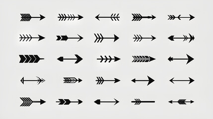 Arrow icon set, arrow cursor collection, different arrow signs, black arrows icons Stock Vector